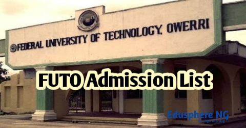 FUTO Admission List
