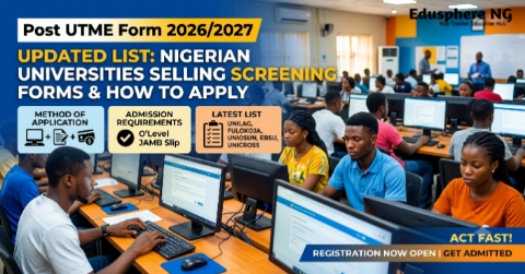 Post UTME Form 2026/2027